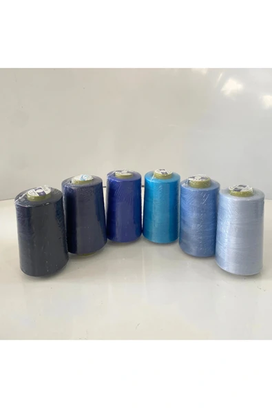 TDM dikiş ipi 120 no dikiş ipi 6 lı set dikiş ipi MAVİ ürün görseli 1