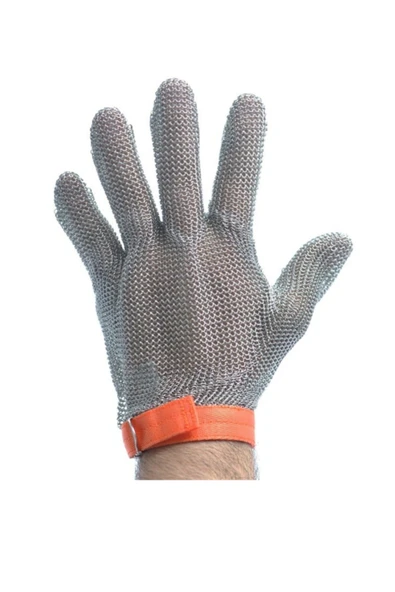 dm dikişmarket ÇELİK ELDİVEN Koruyucu Çelik Eldiven /Kasap Eldiveni Kesilmez Çelik Eldiven Paslanmaz Metal 5 PARMAK XLARGE ürün görseli 1