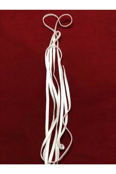 Larateks 50 Mt Beyaz Yassı Maske Lastiği 5 Mm Örme Lastik Beyaz ürün görseli 1