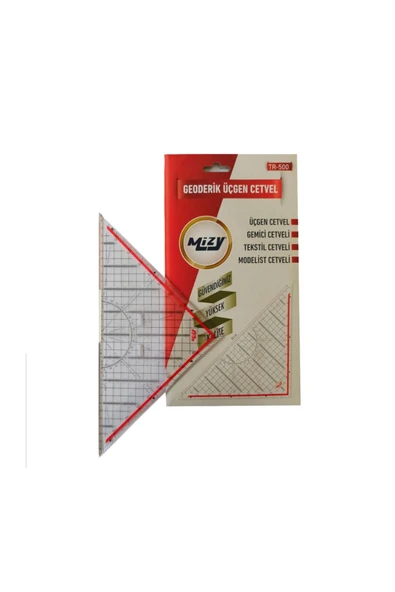 MİZY Modelist Gönyesi 32 cm şefaf-kırmızı ürün görseli 1