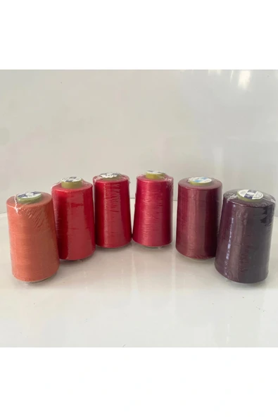 TDM dikiş ipi 120 no dikiş ipi 6 lı set dikiş ipi KIRMIZI ürün görseli 1