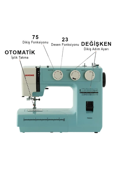 Janome TR2023 Dikiş Nakış Piko Makinesi Ev Tipi (ÖZEL SERİ) Turkuaz ürün görseli 1