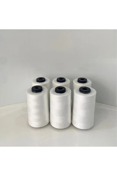 TDM dikiş ipi 120 no dikiş ipi 6 lı set dikiş ipi beyaz ürün görseli 1