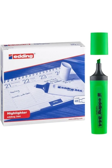 Edding Highlighter Fosforlu Işaretleme Kalemi Yeşil 10'lu Kutu Karışık Çok Renkli ürün görseli 1