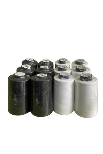 NGV Dikiş Iplik 6'lı Set Dikiş Ipliği 120 No Polyester 6siyah 6beyaz ürün görseli 1