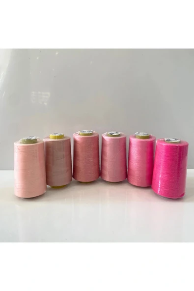 TDM dikiş ipi 120 no dikiş ipi 6 lı set dikiş ipi PEMBE ürün görseli 1