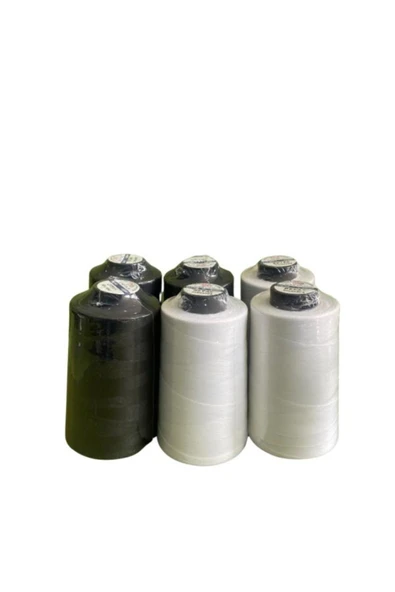 NGV Dikiş Iplik 6'lı Set Dikiş Ipliği 120 No Polyester 3siyah 3beyaz ürün görseli 1