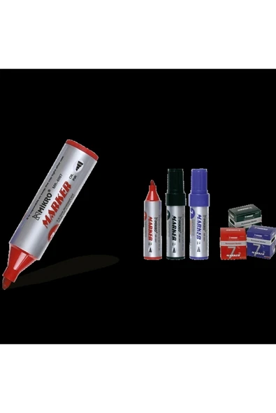 Mikro Markör Permanent Jumbo 7 Mm Kırmızı Mr 6007 12'li Paket / 683093 ürün görseli 1