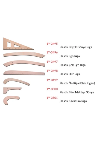 Get Lock Cetvel Takımı Riga Plastik 7 Parca Kahverengi ürün görseli 1