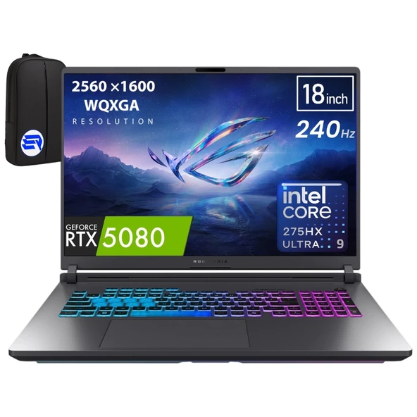 Asus Rog Strix G18 Ultra 9-275HX 48GB Ram 4tb SSD RTX5080 18" Wqxga WIN11 Pro G815LW-S9128EP7 + Elektropasaj Çanta ürün görseli 1