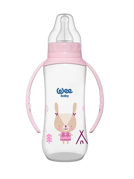 Wee Baby 745 PP Biberon Kulplu 270 ml - Pembe ürün görseli 1