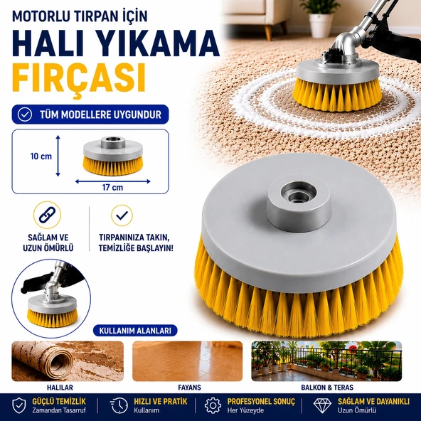 Motorlu Tırpan Halı Yıkama Fırçası Tüm Modellere Uygundur ürün görseli 1