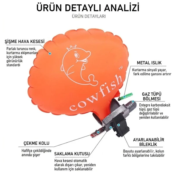Shufa Cowfish Can Kurtarma Bilekliği - Resim 2