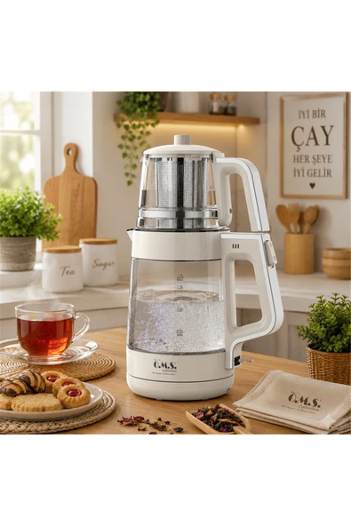 OMS Protea Otomatik Çay Makinesi ( 8802 - Krem Rengi ) ürün görseli 1