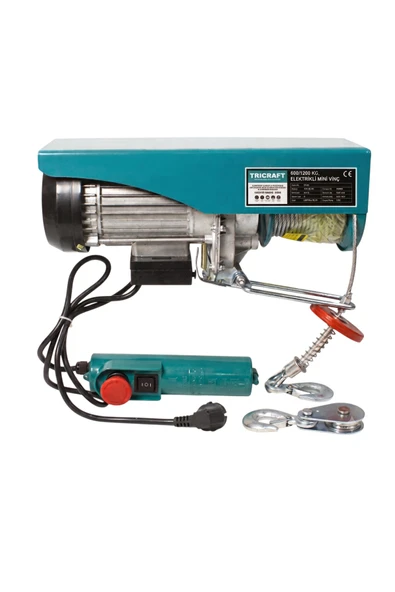 1800W Elektrikli Halatlı Vinç 600-1200 Kg 220V Profesyonel Kaldırma Vinci ürün görseli 1