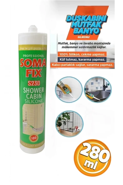 Duşakabin Silikonu S230 280 ml Şeffaf - Resim 2