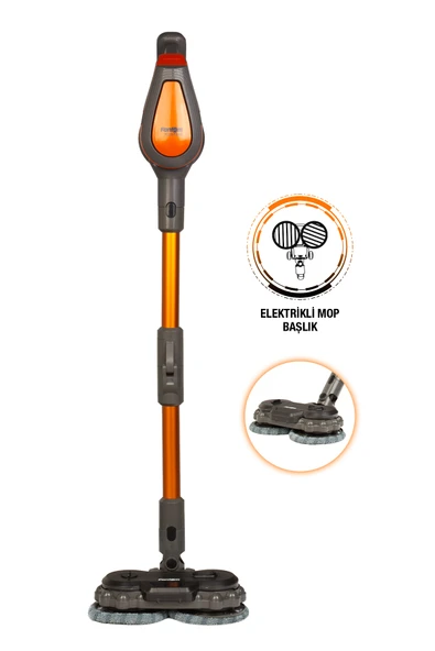 Fantom Pluto P 6100 Plus Cyclone Elektrikli Moplu Dikey Süpürge Antrasit - Resim 3