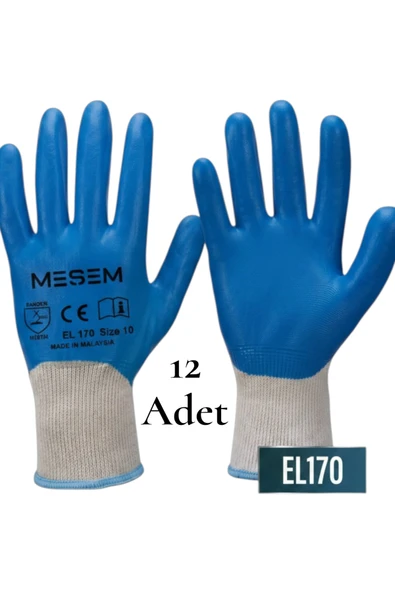MESEM 12'li Nitril İş Eldiveni Kokusuz İşçi Eldiveni EL170 Çoklu Paket ürün görseli 1