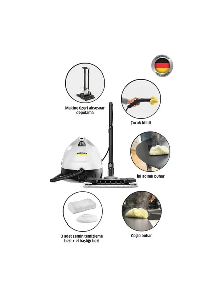 Karcher Kst 2 Buharlı Temizlik Makinesi 1500W Aksesuar Seti ile Beyaz Renk Yüksek Performans ürün görseli 1