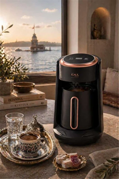 OMS Cafetura - Collection 2 Parça 4 Kişilik Gurme Otomatik Kahve Makinesi ( 8800 - Siyah ) ürün görseli 1