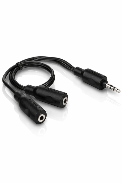 Philips SWA2151W/10 3.5mm Kulaklık Çoklayıcı Y Splitter Adaptör 1 Erkek - 2 Dişi Ses Dönüştürücü ürün görseli 1