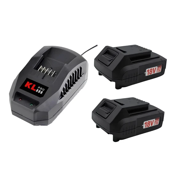 KLPro 2 ADET 18V 2.0AH AKÜ + 1 ADET 2.4A ŞARJ CİHAZI SET KLASET18-20 ürün görseli 1