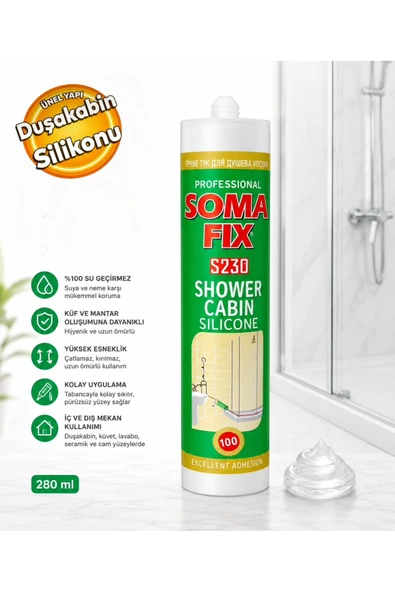 Duşakabin Silikonu S230 280 ml Şeffaf ürün görseli 1