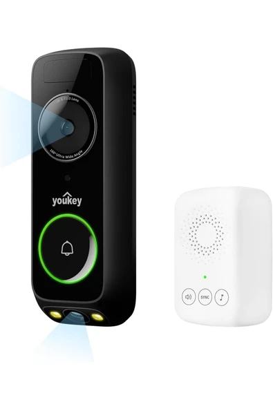 Youkey DB312 Dual Camera Wireless Kapı Zili ürün görseli 1