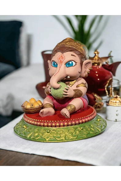 TuransoyCraft Chibi Ganesh Boyalı Fİgür - Resim 4
