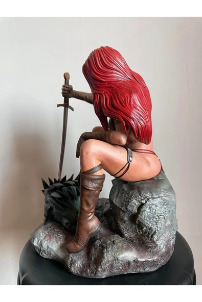 TuransoyCraft Red Sonja Figür Kızıl Sonya Figür Dekoratif Obje Büyük Boy 25cm ürün görseli 1