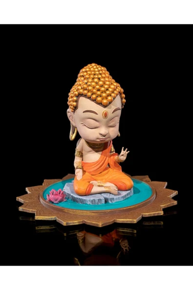 TuransoyCraft Chibi Buddha Boyalı Fİgür - Resim 3