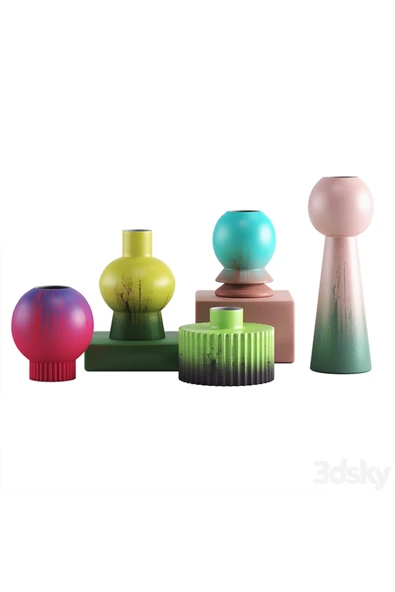 TuransoyCraft Sphere Küre Vazo Seti 15 CM Sert Plastik 5'li Dekoratif Renkli Vazo ürün görseli 1