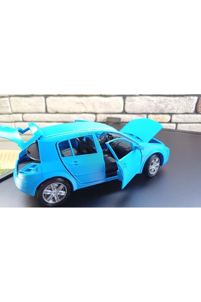 MBM Birlik megane 2 hb 1/18 ölçek model araç mavi ürün görseli 1