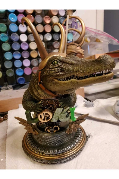 TuransoyCraft Marvel Timsah Loki Büst Timsah Figür 15CM ürün görseli 1