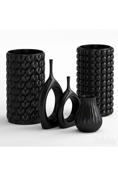 TuransoyCraft Annu Modern Vazo Seti Büyük Boy 25 CM Sert Plastik 5'li Dekoratif Modern Vazo ürün görseli 1