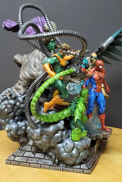 TuransoyCraft Marvel Sinister Six Figür Spiderman Figür Uğursuz Altı Figür Büyük Boy 30CM ürün görseli 1