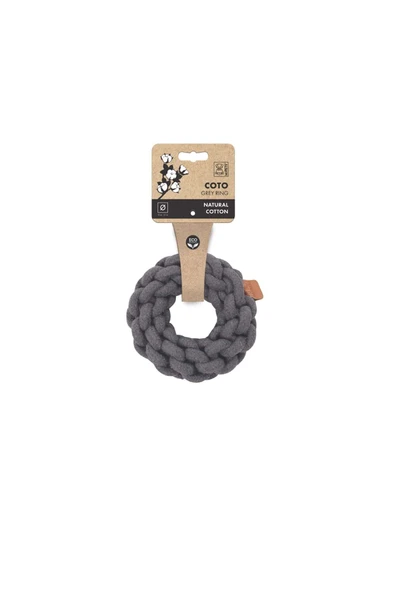 M-Pets Köpek Oyuncağı Örgü Halka Gri 13 Cm ürün görseli 1