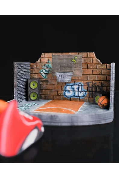 TuransoyCraft Basketbol Sahası ve Ayakkabısı Hareketli Oyuncak Basketbol Oyunu 18CM ürün görseli 1