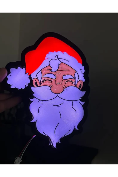 TuransoyCraft Işıklı Noel Baba Süsü, 17cm, kırmızı renkli yılbaşı dekoru ürün görseli 1