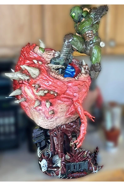 TuransoyCraft Doom Slayer Figür Doomguy Obje Doom Cacodemon Figür 65CM Dev Boy ürün görseli 1