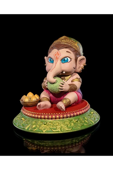 TuransoyCraft Chibi Ganesh Boyalı Fİgür - Resim 3