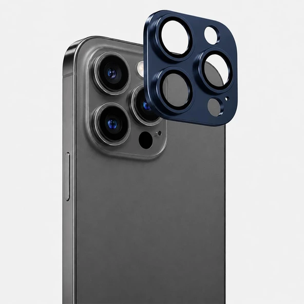 iPhone 15 Pro / 15 Pro Max Uyumlu Full Kamera Lens Koruyucu Tam Kaplama Kamera Adası Koruma Camı ürün görseli 1