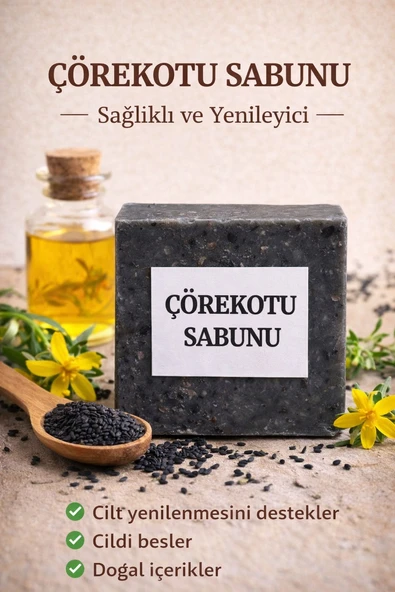 Herbliss Çörekotu Sabunu Doğal - Katkısız | Saç ve Cilt Canlandırıcı & Dökülme Karşıtı ürün görseli 1