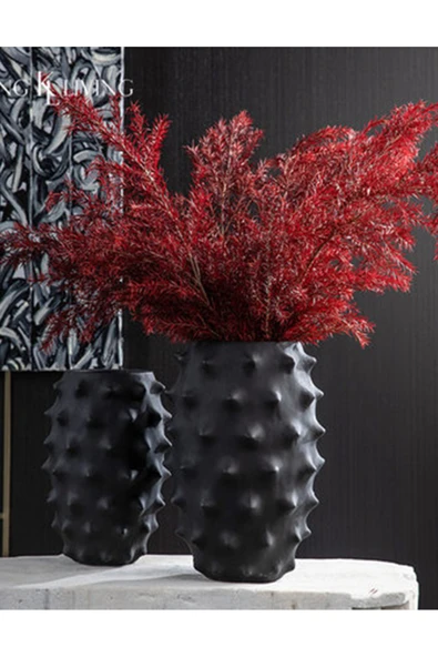 TuransoyCraft Espinho Dikenli Vazo Büyük Boy 25 CM Sert Plastik 2'li Dekoratif Modern Vazo ürün görseli 1