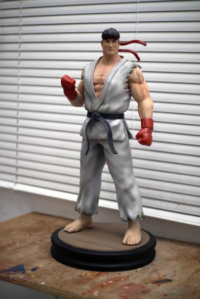 TuransoyCraft Street Fighter Ryu Boyalı Figür Street Fighter Ryu Hoshi Figür Büyük Boy 25CM ürün görseli 1