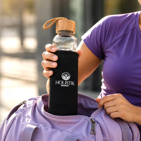 Kılıflı Cam Su Matarası | 400 ml - Resim 2