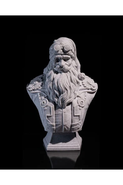 TuransoyCraft Yılbaşı Noel Baba Büst Steampunk Noel Baba Büst 15CM ürün görseli 1