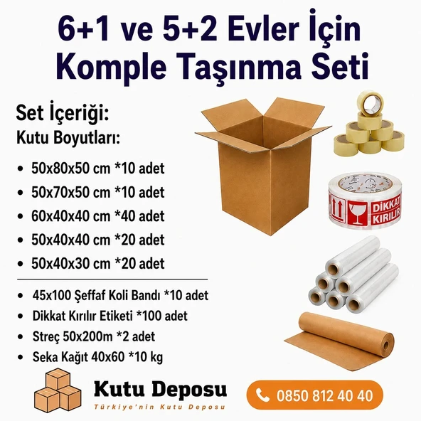 Maxi XXL PLUS Taşınma Koli Seti 6+1 ve 5+2 Evler için ürün görseli 1