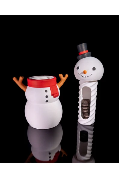 TuransoyCraft Yılbaşı Hediyesi Kardan Adam Bisküvi Saklama Kutusu Büyük Boy 26CM ürün görseli 1