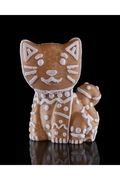 TuransoyCraft Yılbaşı Süsü kedi Yılbaşı Süsü Zencefilli Kurabiye Kedi 8CM ürün görseli 1